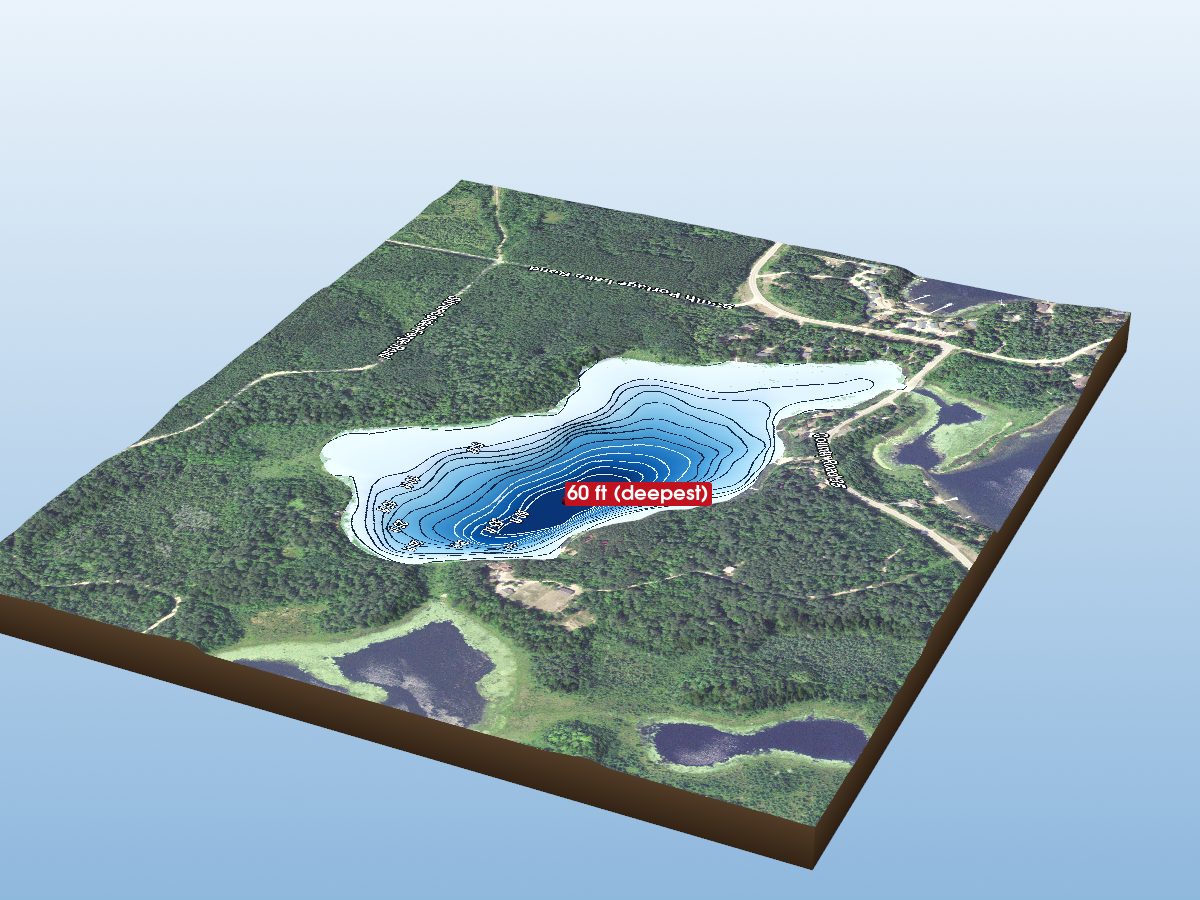 Depth map of Portage Lake