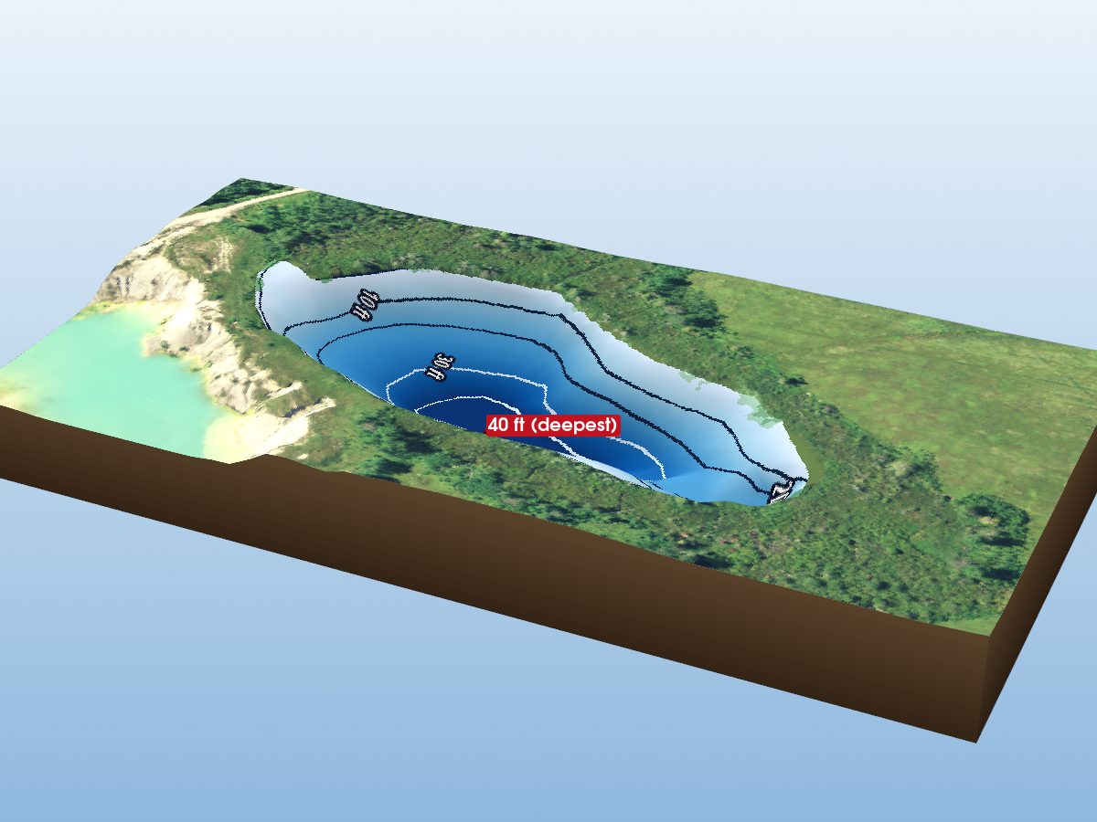 Depth map of Pothole Lake