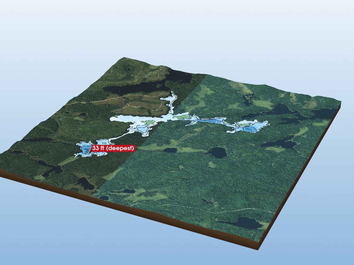 Depth map of Potier Lake
