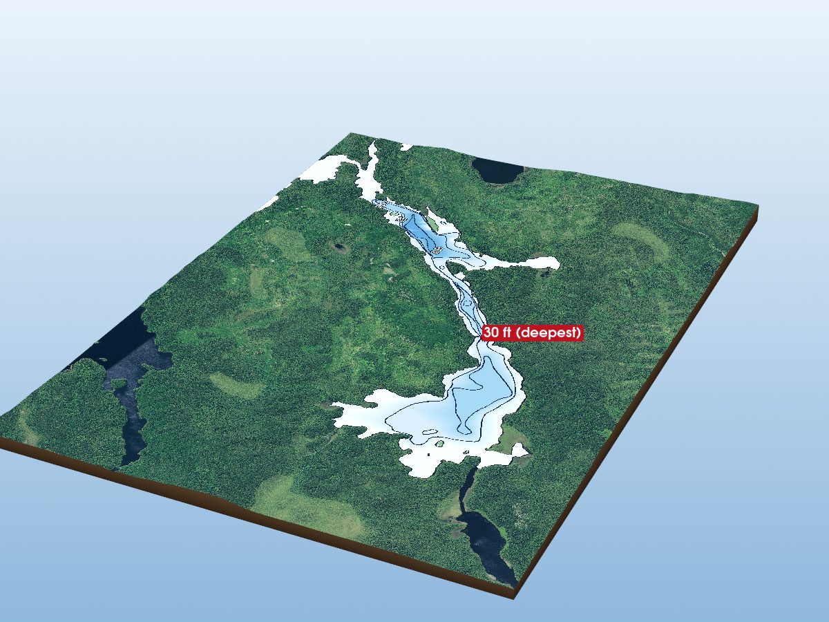 Depth map of Poverty Lake
