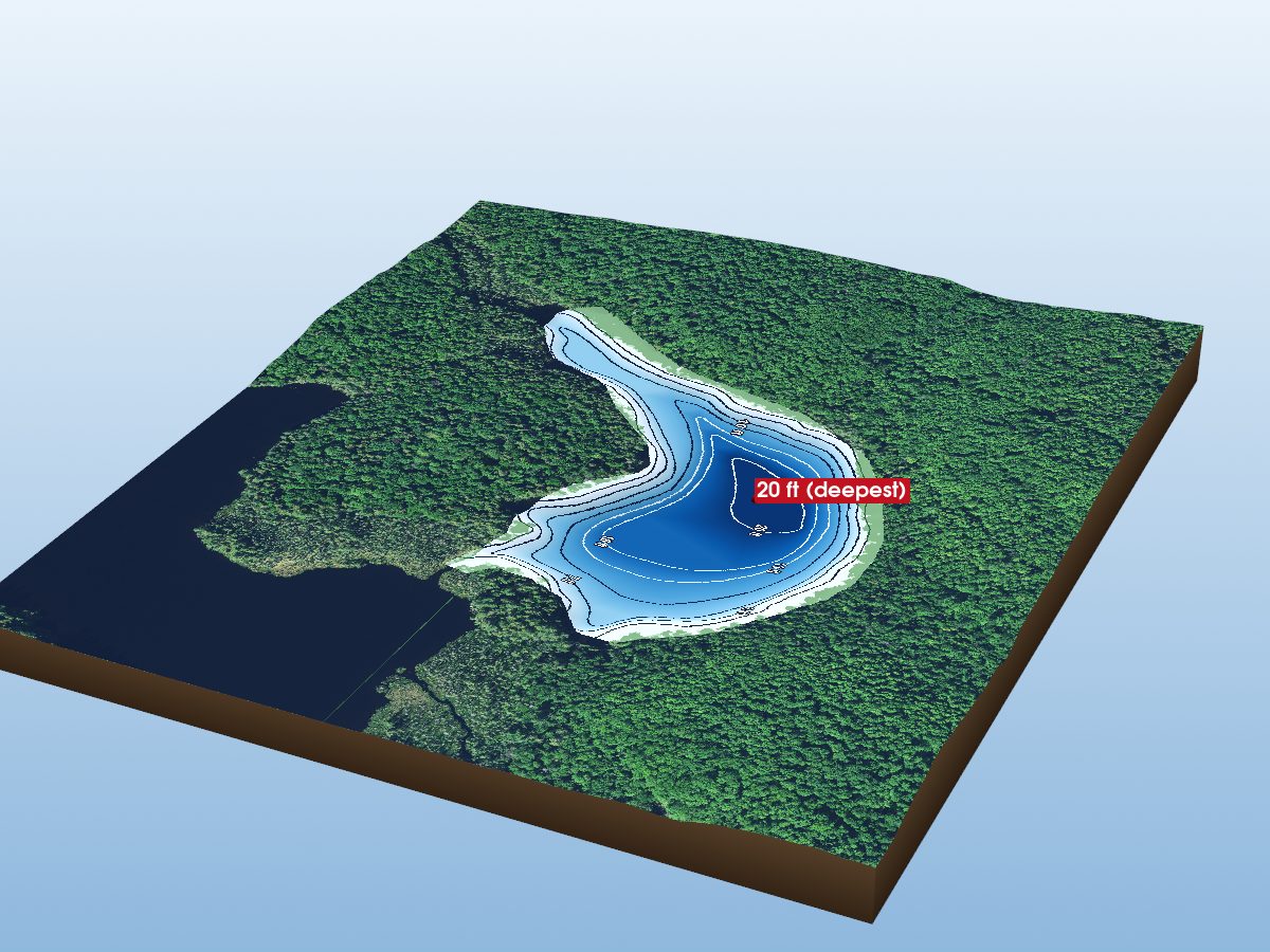Depth map of Powderhorn Lake