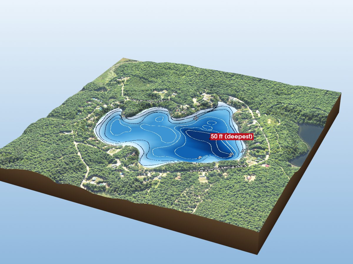 Depth map of Powell Lake