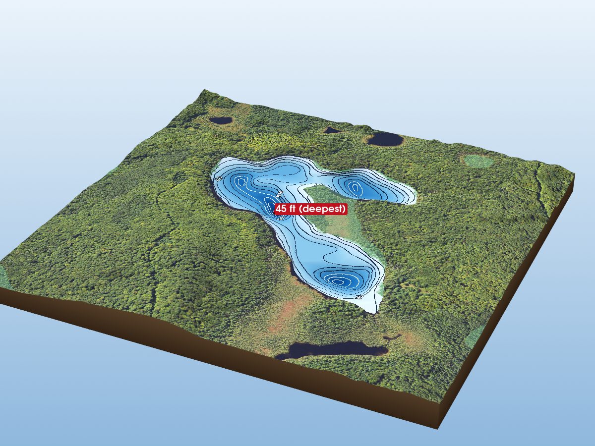 Depth map of Powwow Lake