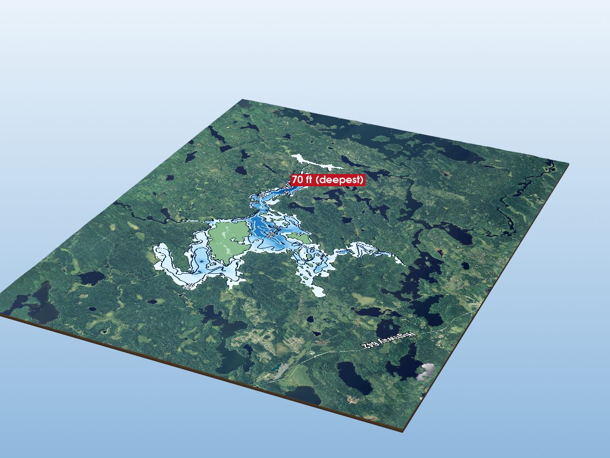 Depth map of Press Lake