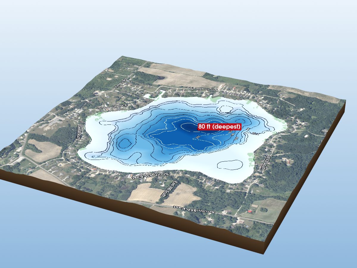 Depth map of Pretty Lake