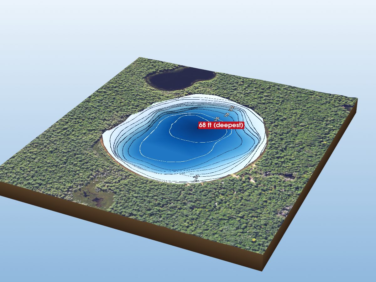 Depth map of Pretty Lake