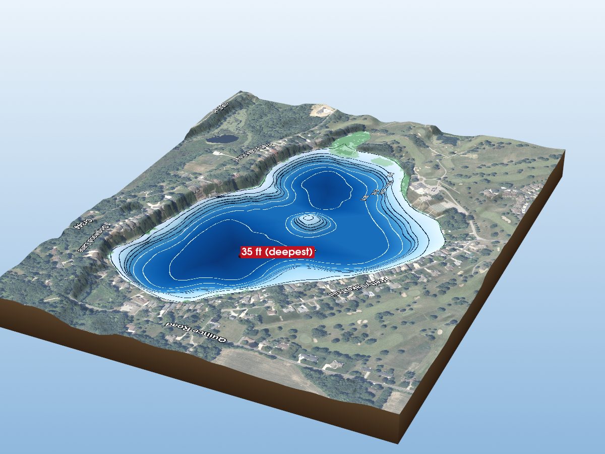 Depth map of Pretty Lake