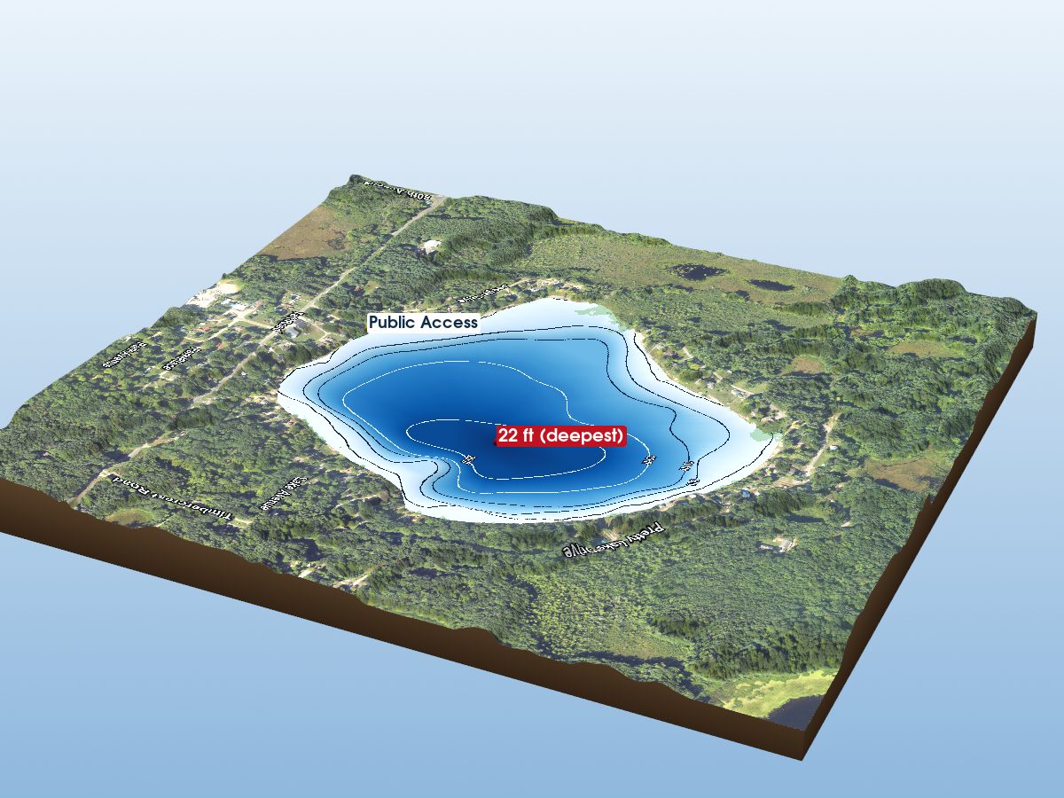Depth map of Pretty Lake