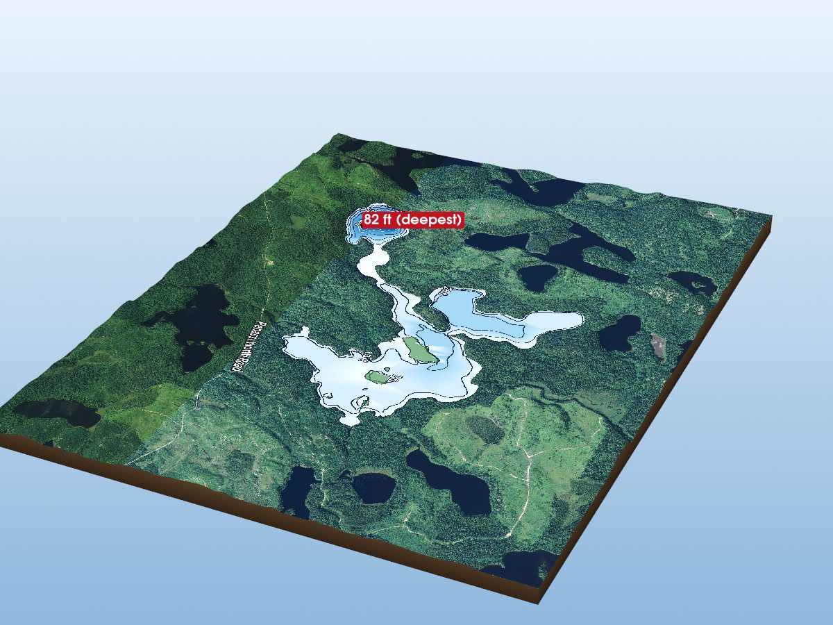 Depth map of Priam Lake