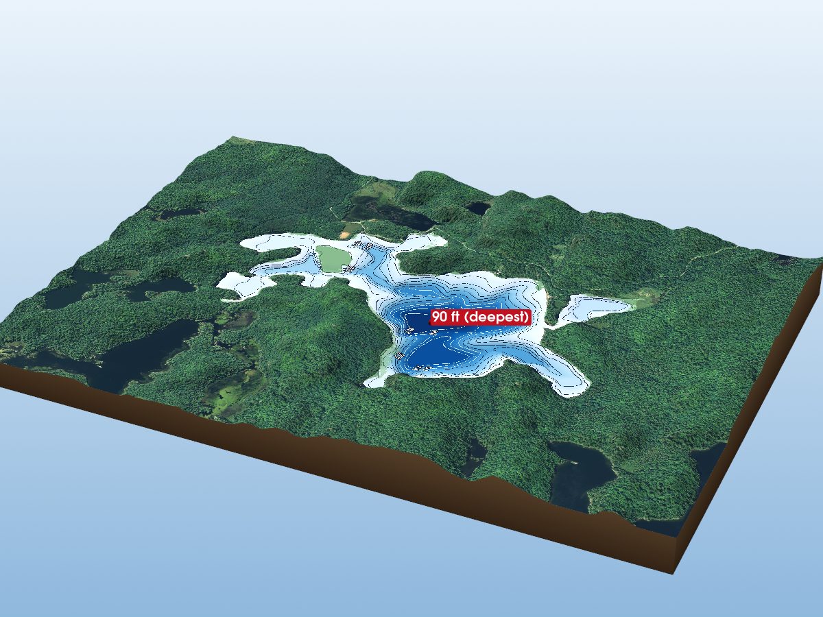 Depth map of Primeau Lake