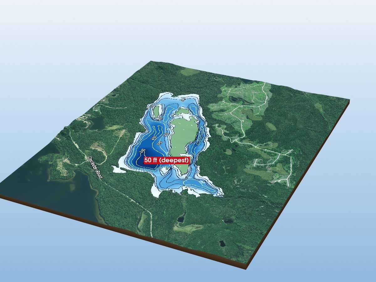 Depth map of Proctor Lake
