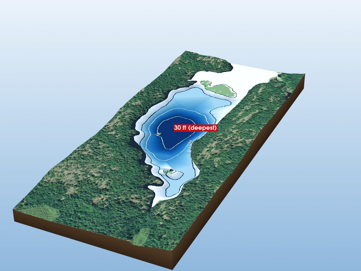 Depth map of Prospect Lake