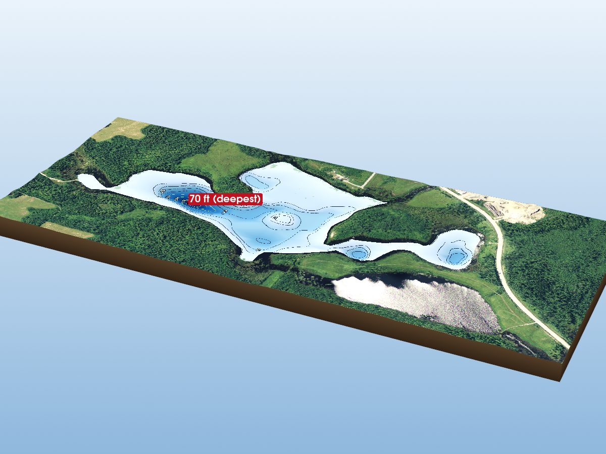 Depth map of Proulx Lake