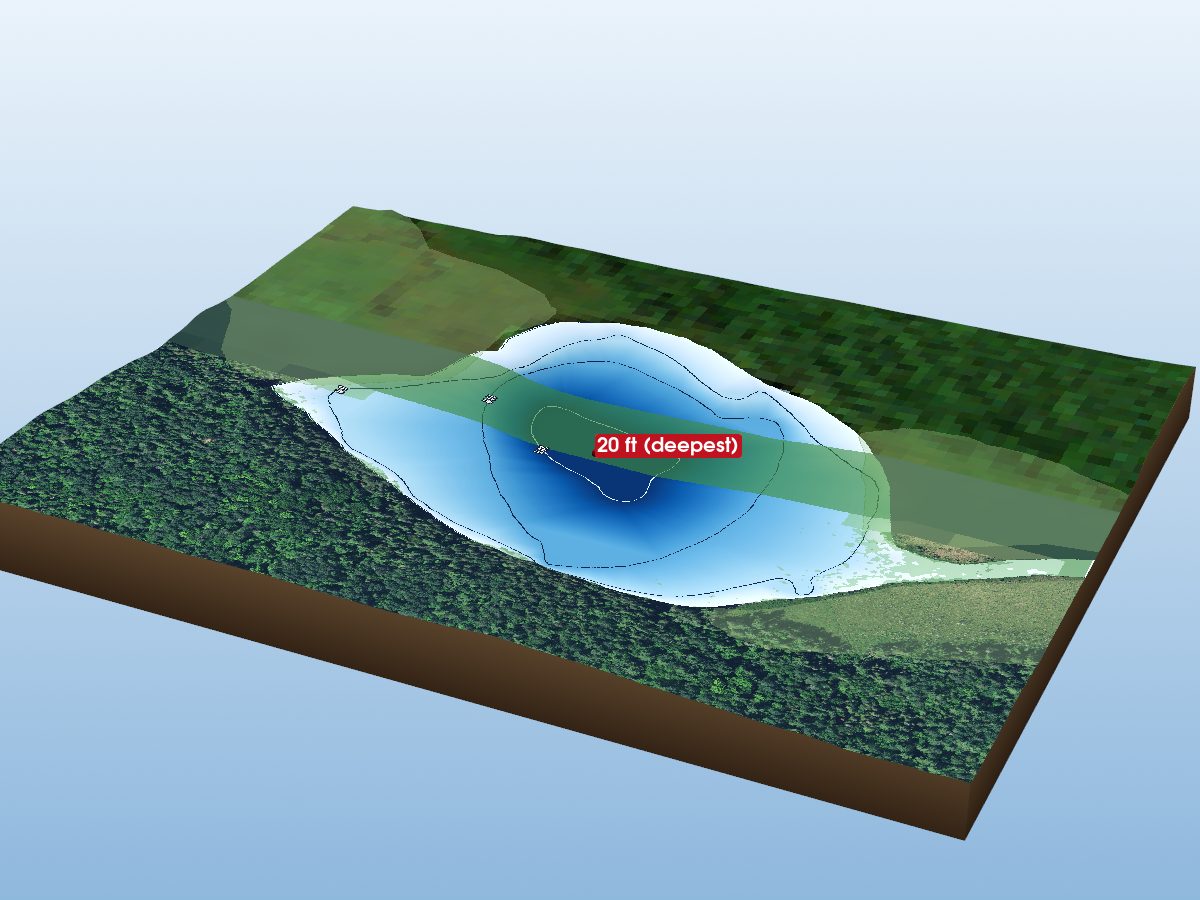 Depth map of Puffball Lake