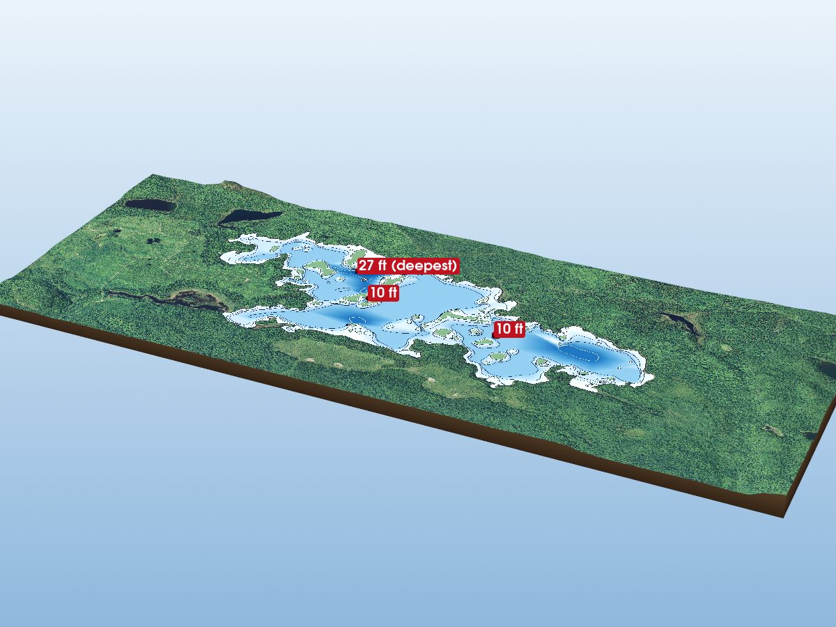 Depth map of Purdom Lake