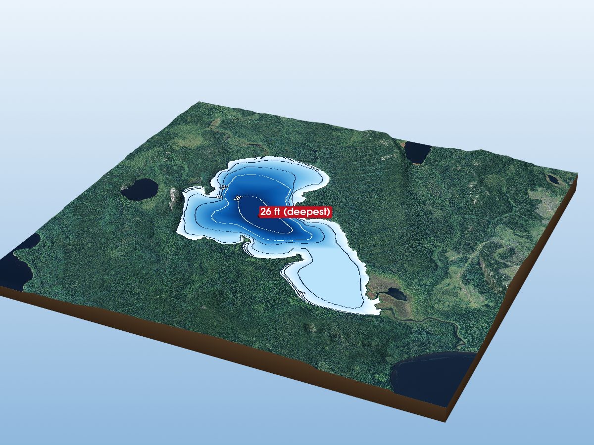 Depth map of Pusher Lake
