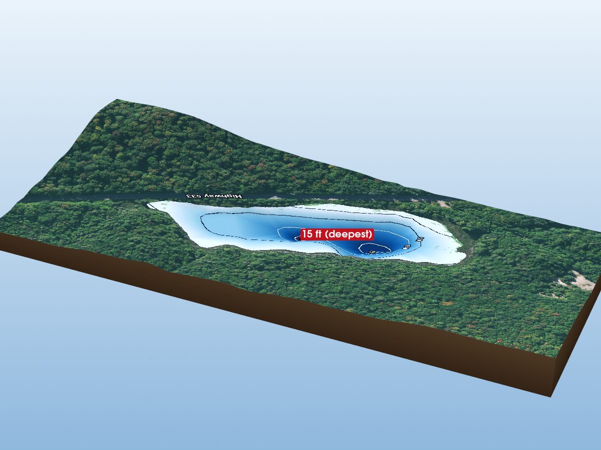 Depth map of Put and Take Lake
