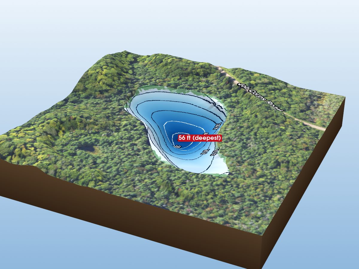 Depth map of Queen Lake