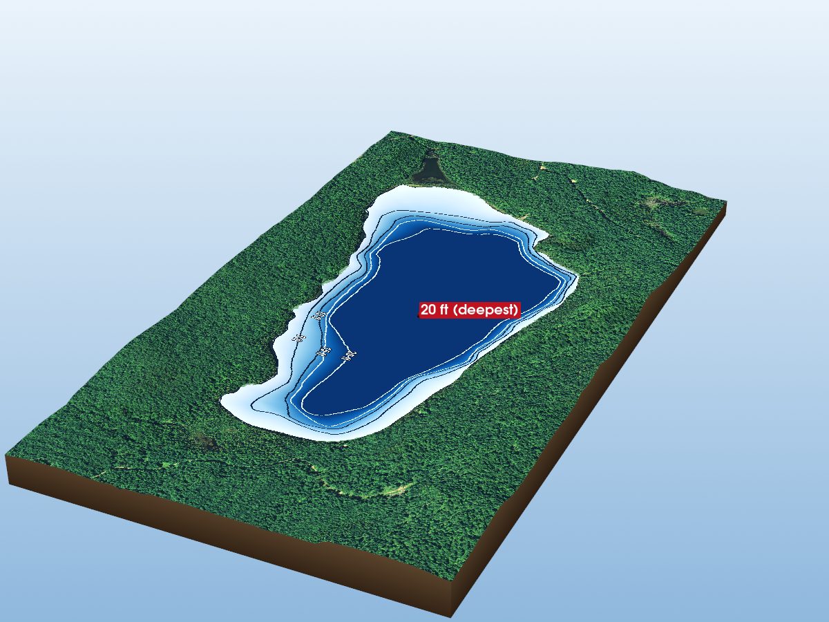 Depth map of Queminico Lake
