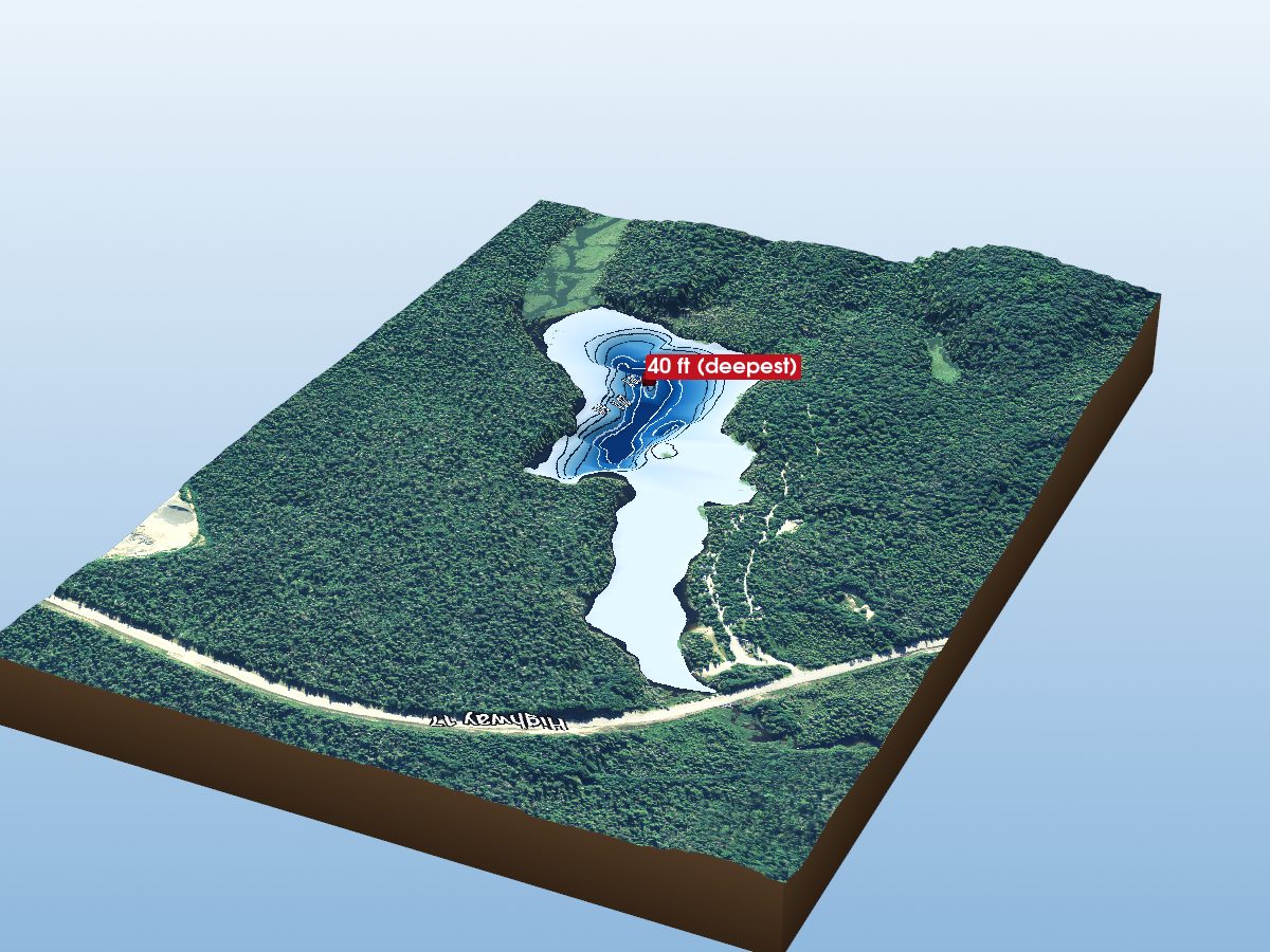 Depth map of Rabbit Blanket Lake