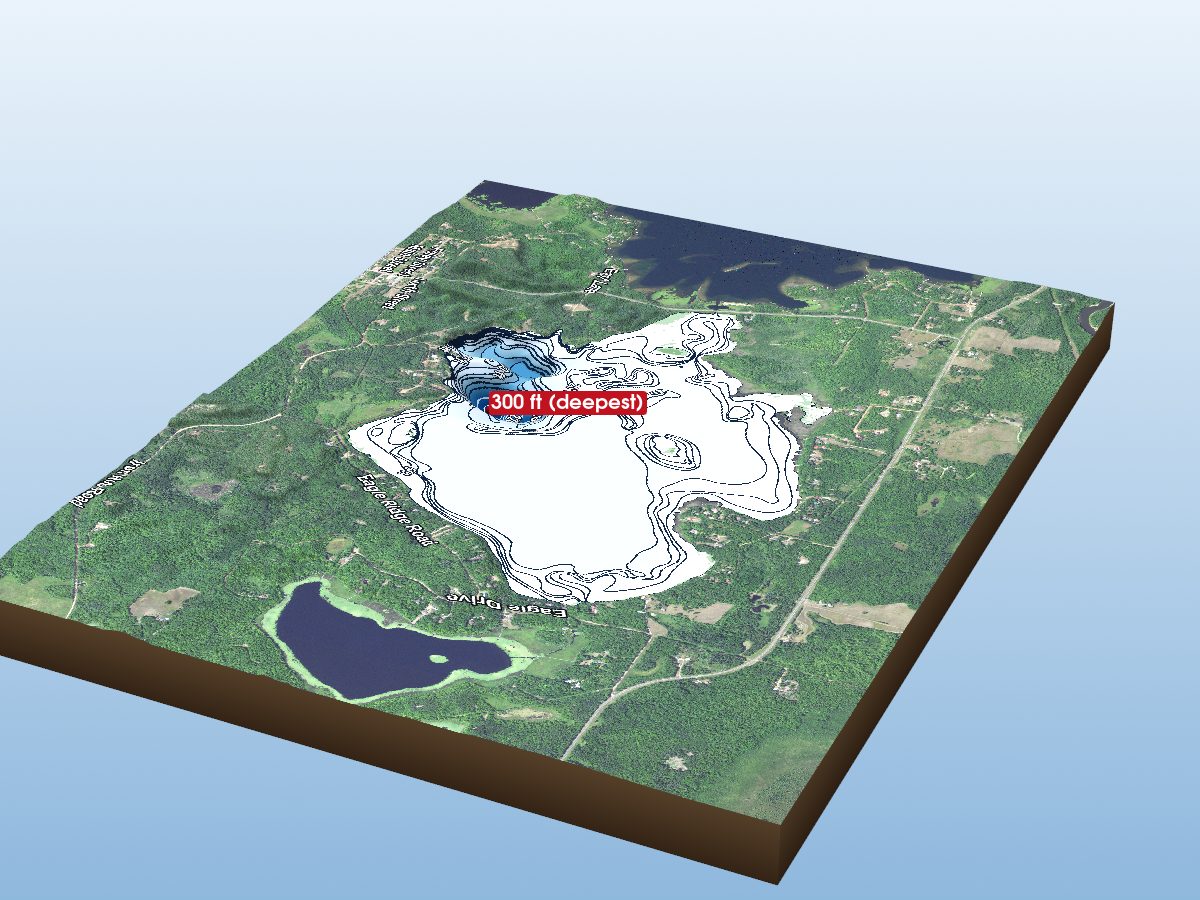 Depth map of Rabbit Lake (East Portion)