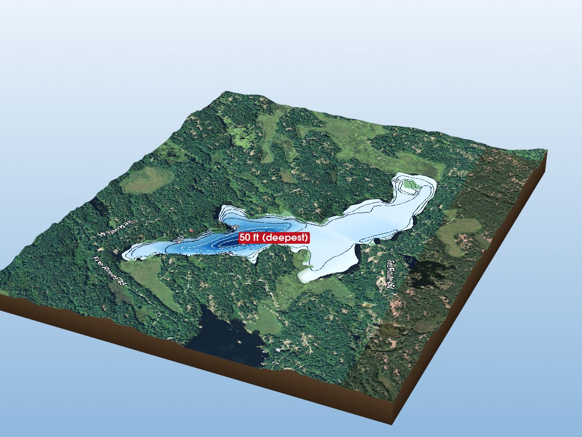 Depth map of Raccoon Lake