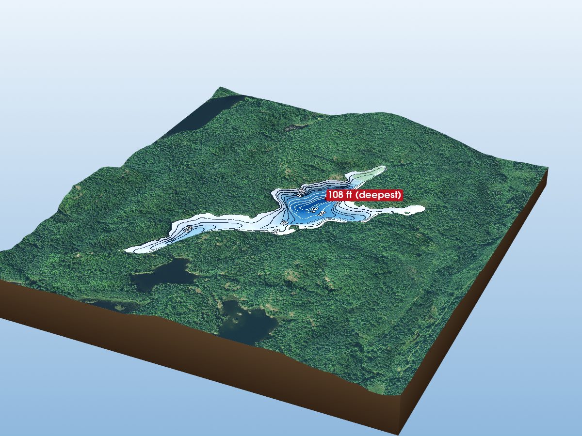Depth map of Rackey Lake