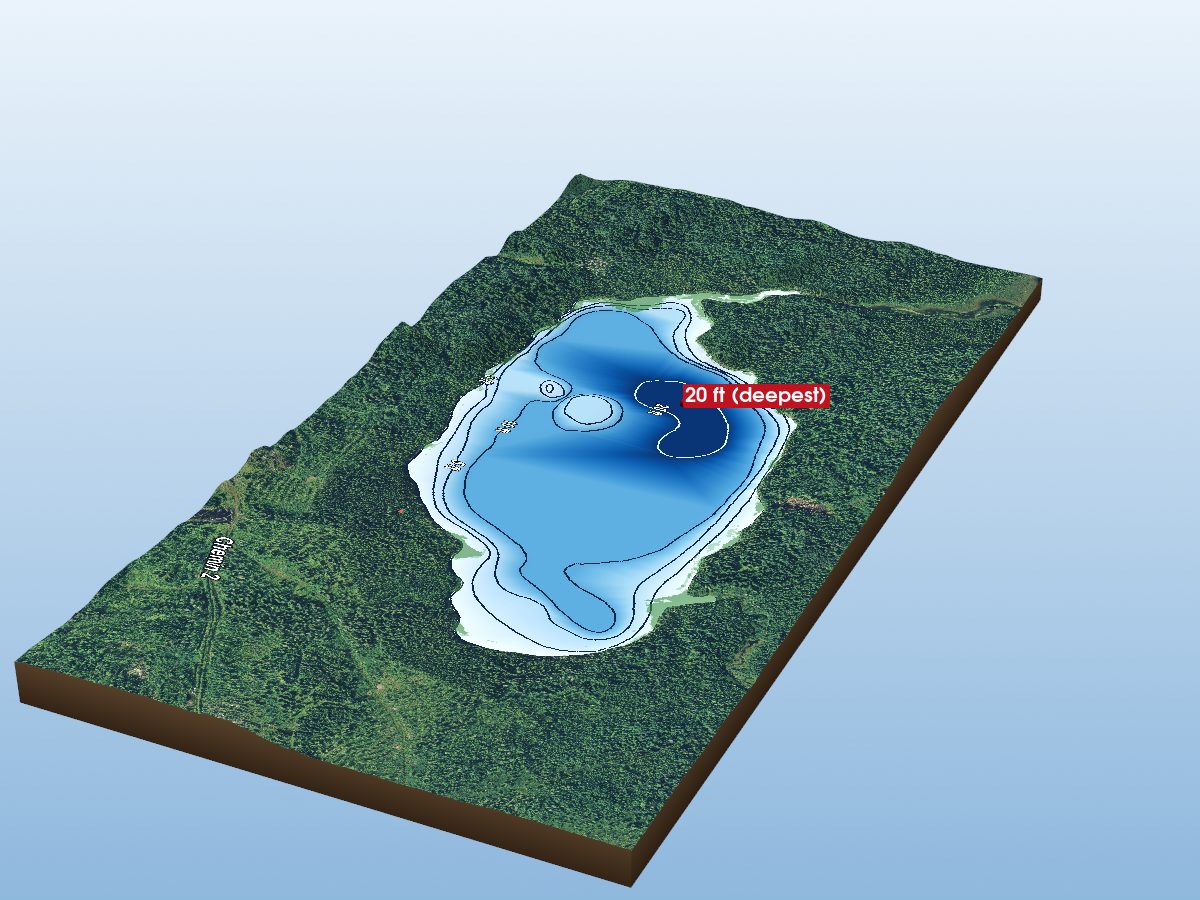 Depth map of Radisson Lake