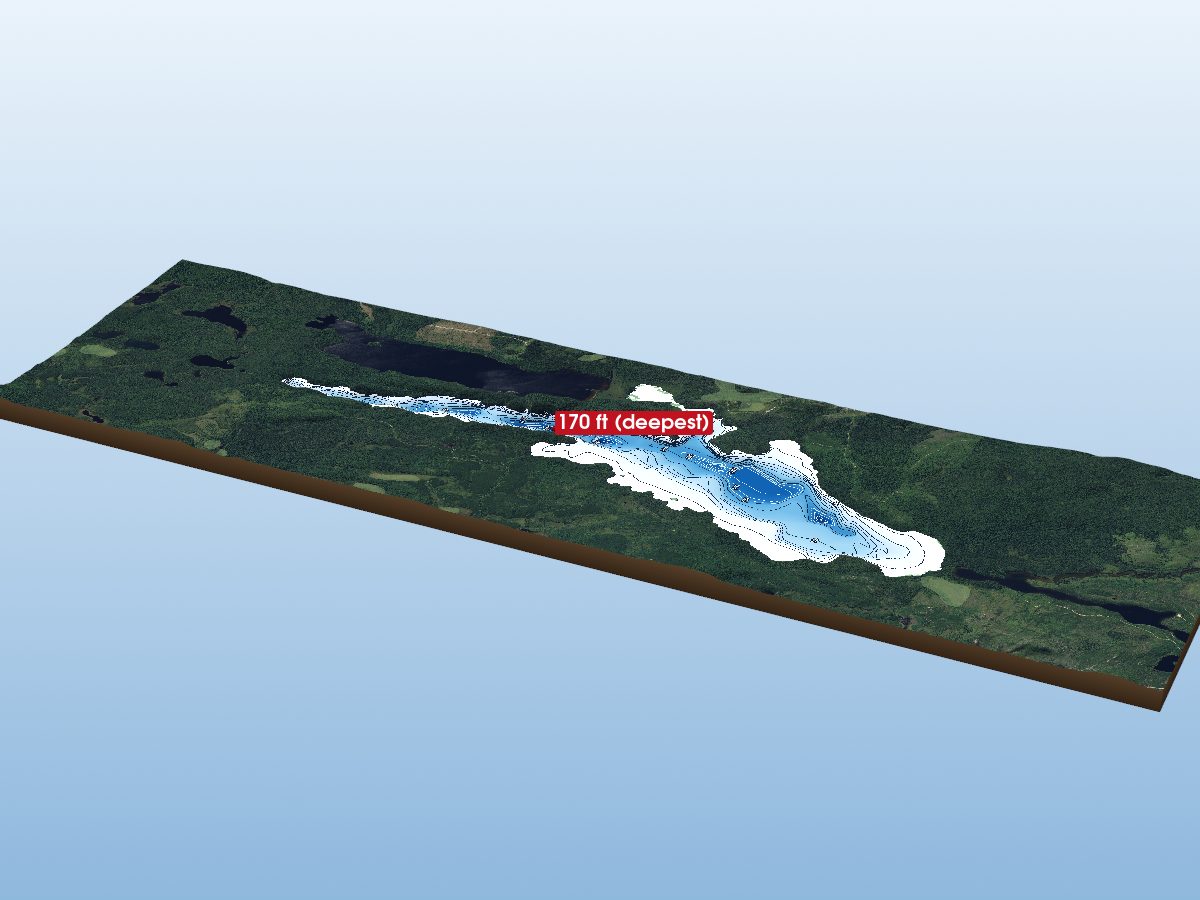 Depth map of Radisson Lake