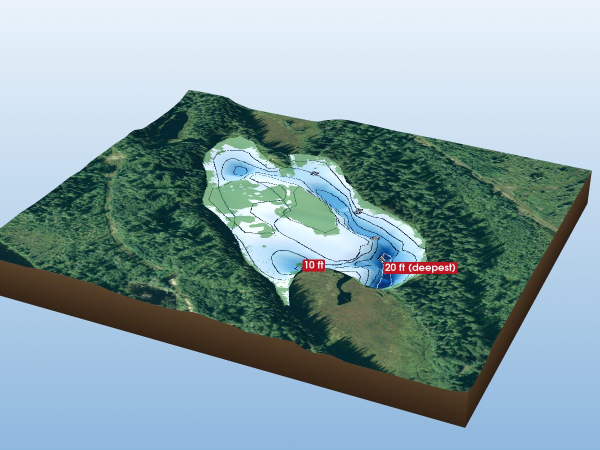 Depth map of Rain Lake
