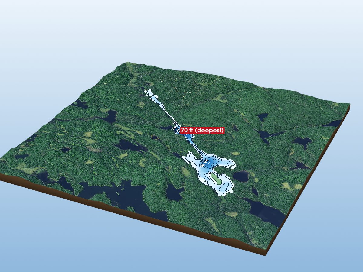 Depth map of Rain Lake