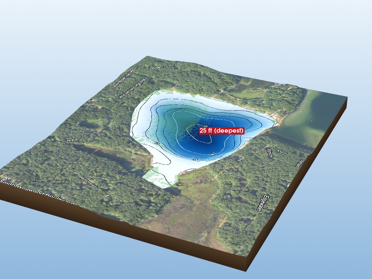 Depth map of Rainbow Lake