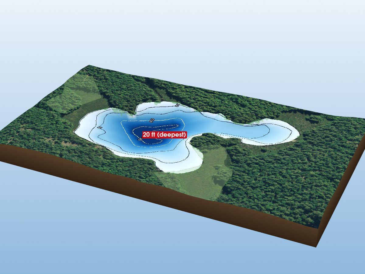 Depth map of Raindrop Lake