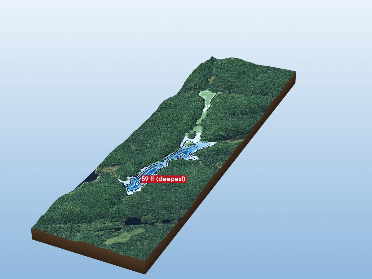 Depth map of Rainy Lake