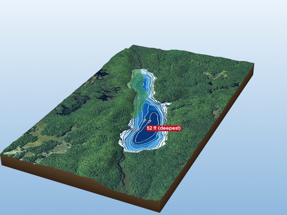 Depth map of Rainy Lake