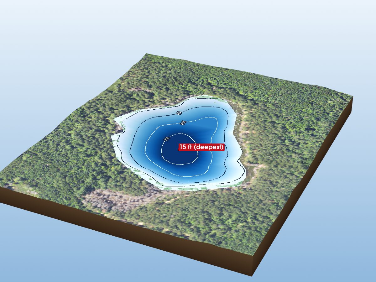 Depth map of Rainy Lake