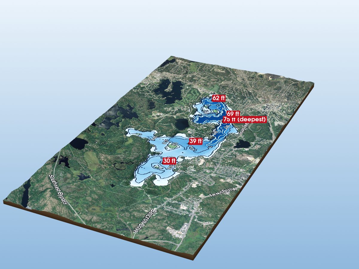 Depth map of Ramsey Lake