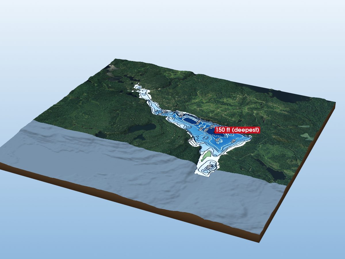 Depth map of Raven lake