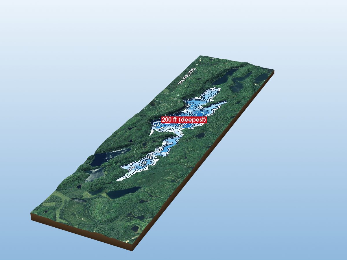 Depth map of Rawhide Lake