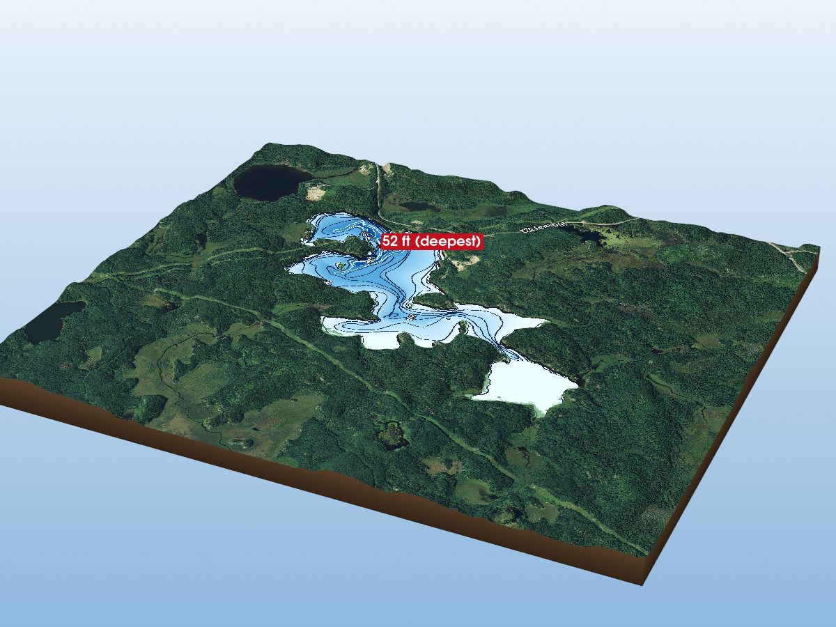 Depth map of Rawn Reservoir