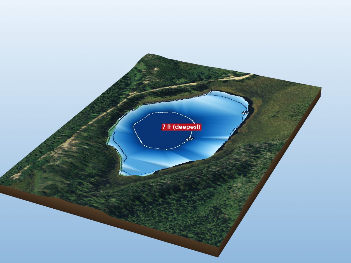 Depth map of Rayville Lake