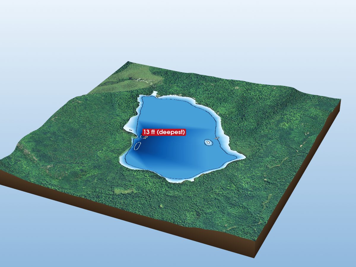 Depth map of Reception Lake