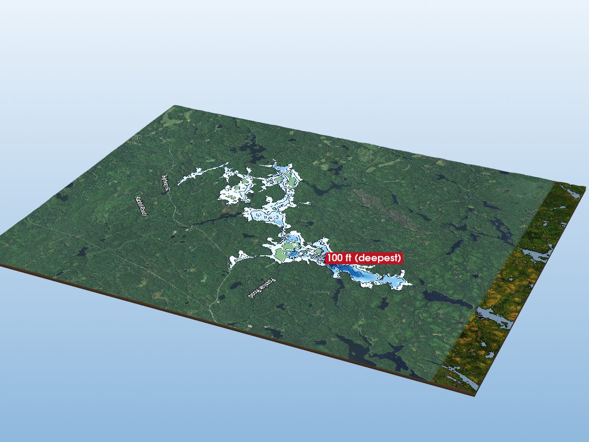 Depth map of Red Cedar Lake