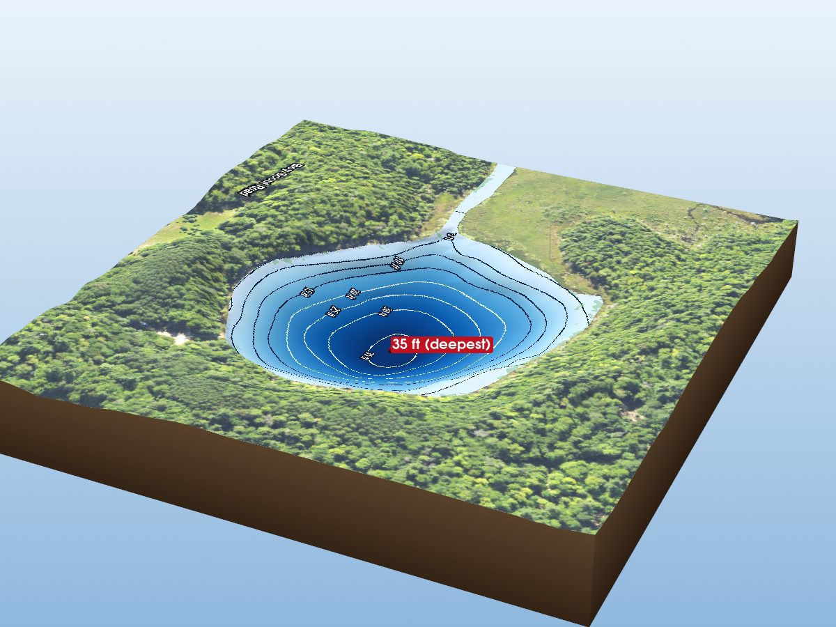 Depth map of Red Jack Lake