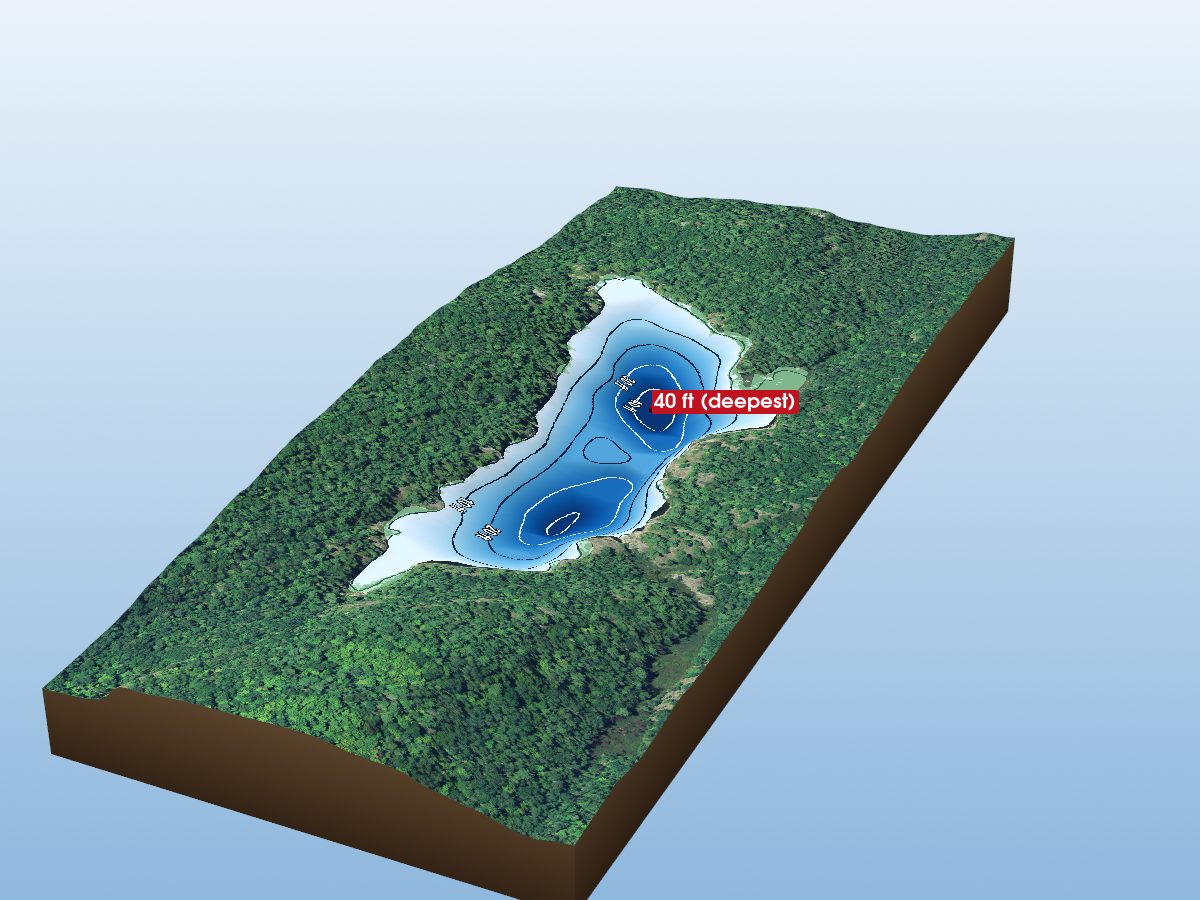Depth map of Red Oak Lake