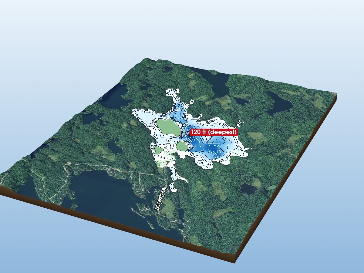 Depth map of Red Pine Lake