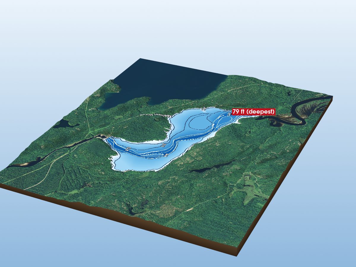 Depth map of Red Rock Lake