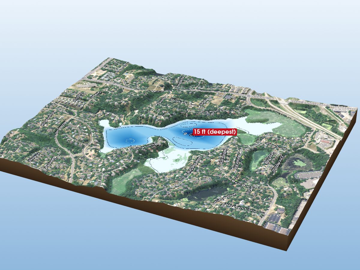 Depth map of Red Rock Lake