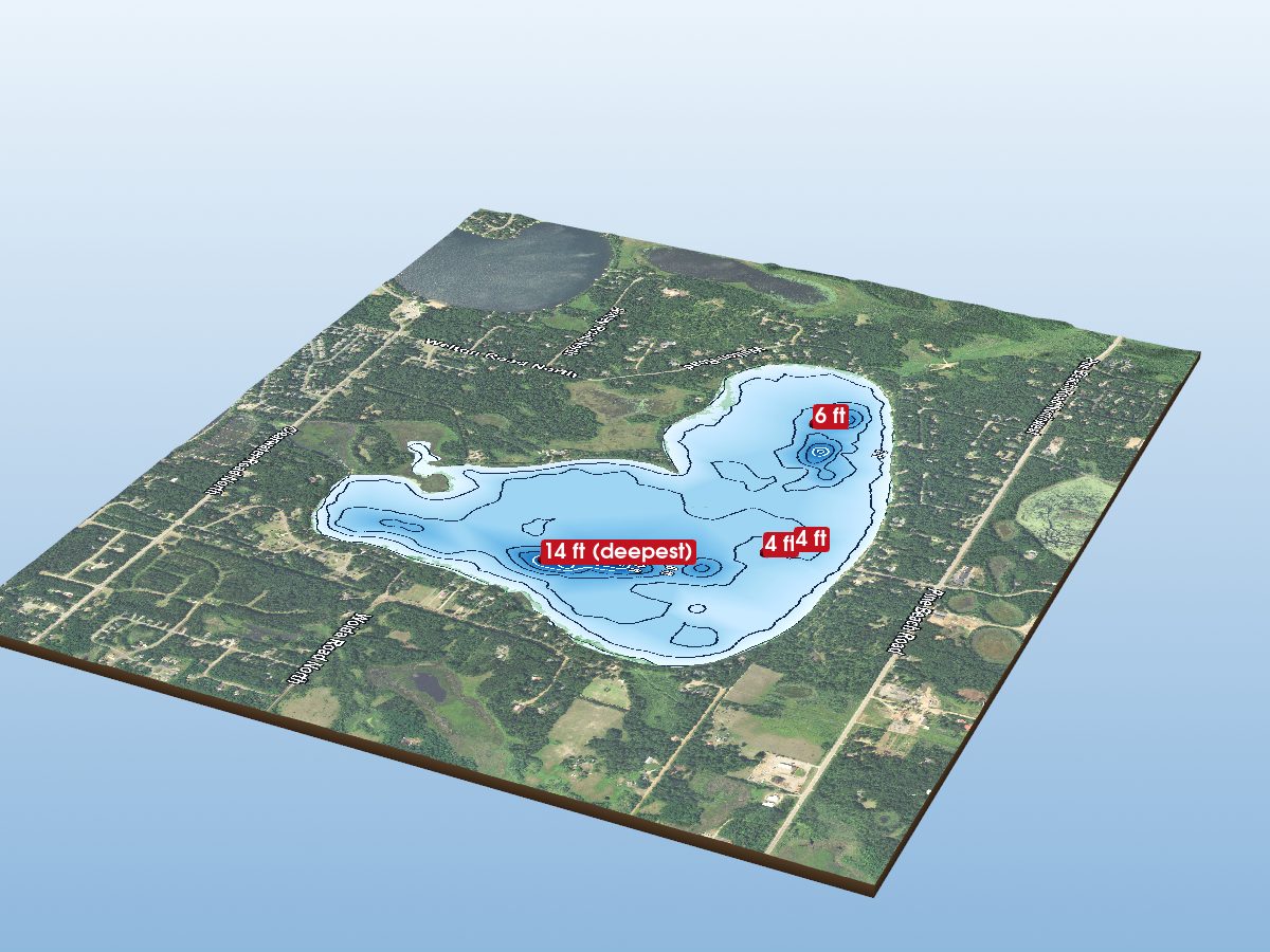 Depth map of Red Sand Lake