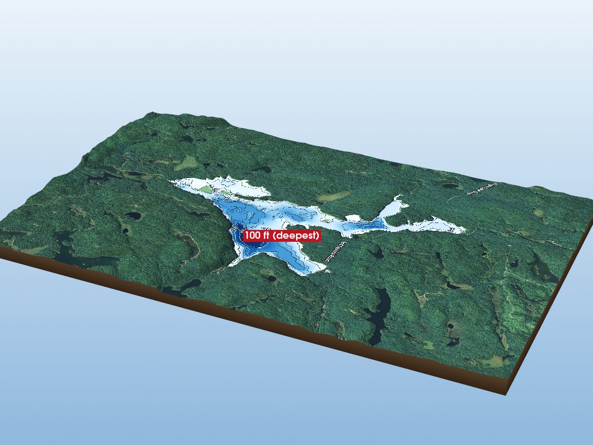 Depth map of Red Squirrel Lake